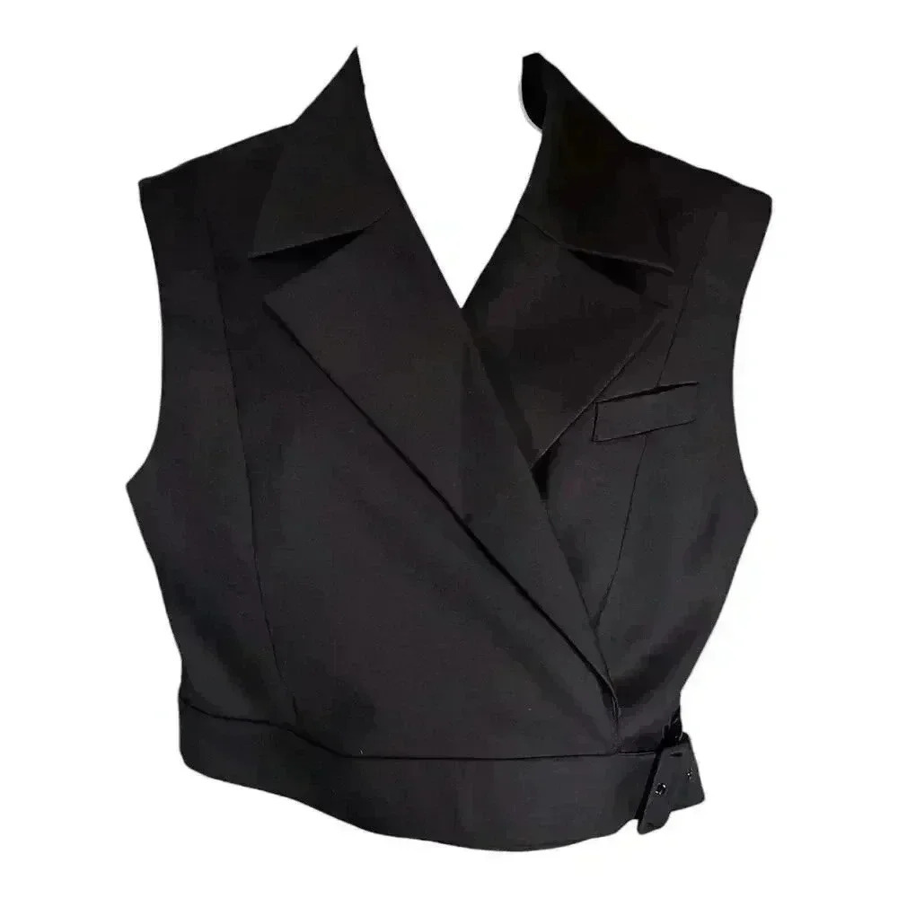 Anna Quan Sybil Vest Top Wool Black Women's 12 - Picture 2 of 8